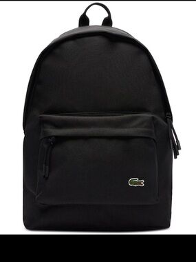 NEW Lacoste Men's Sinople Monogram Black Backpack